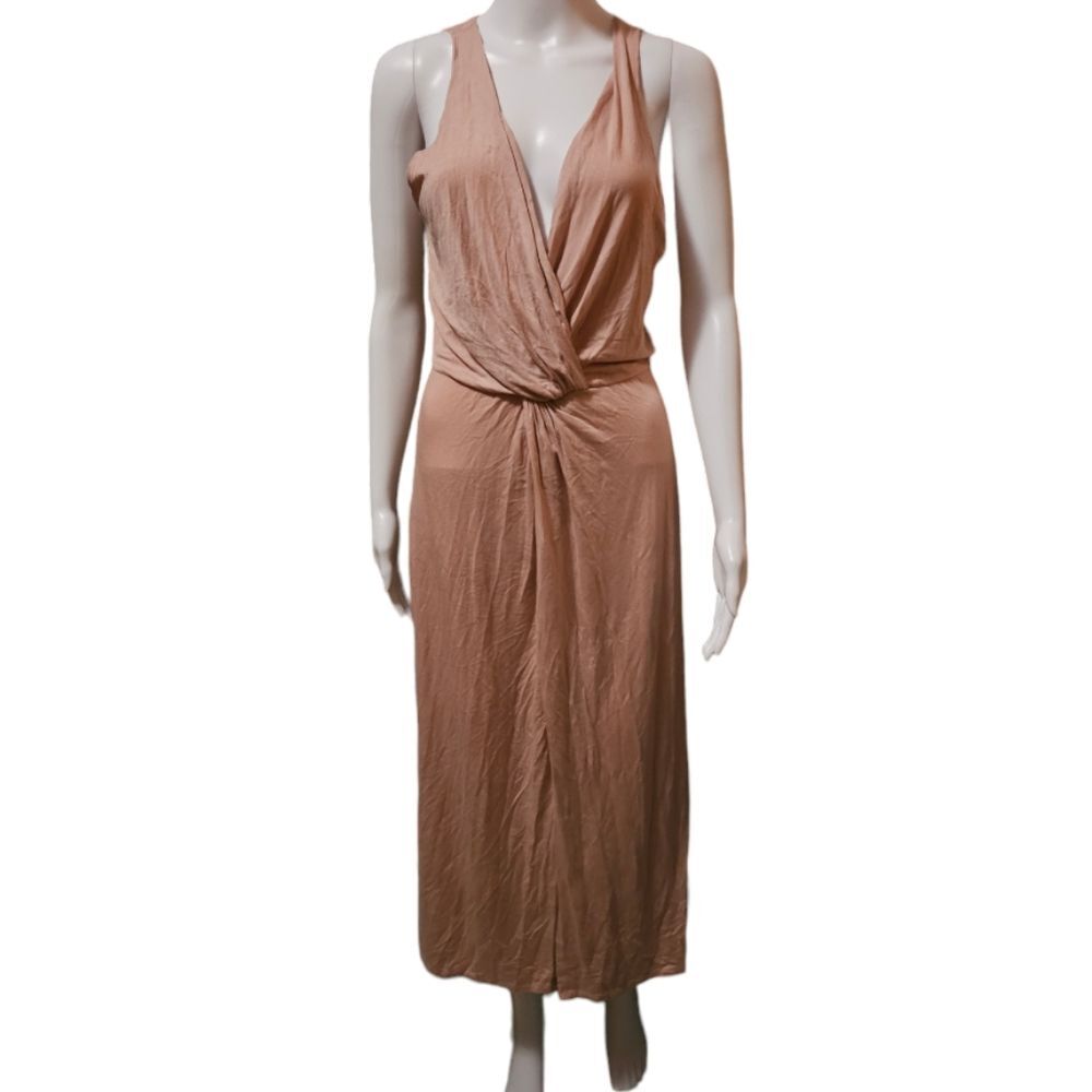 Reformation Fortuna Surplice Dress in Blush
